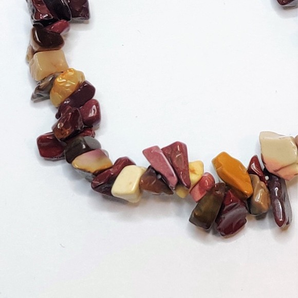 Mookaite Stretch Bracelet 5-8mm chip natural stone includes felt pouch-CB05 - Picture 7 of 10